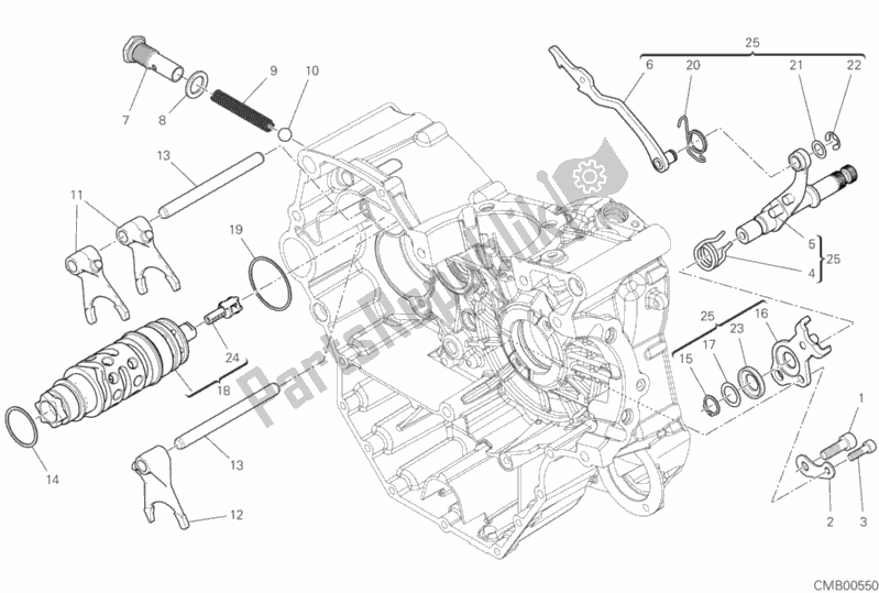 Todas as partes de Shift Cam - Garfo do Ducati Scrambler 1100 Sport PRO USA 2020